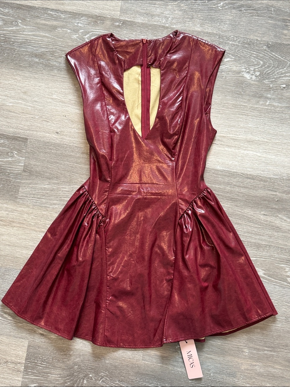 MICAS Burgundy  Fit-and-Flare Dress